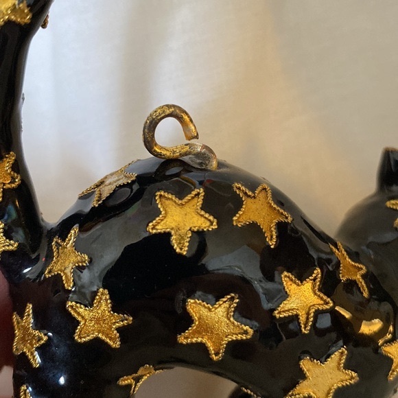 Enameled Faberge Style Hand Decorated Halloween Cat Decor - Picture 10 of 12